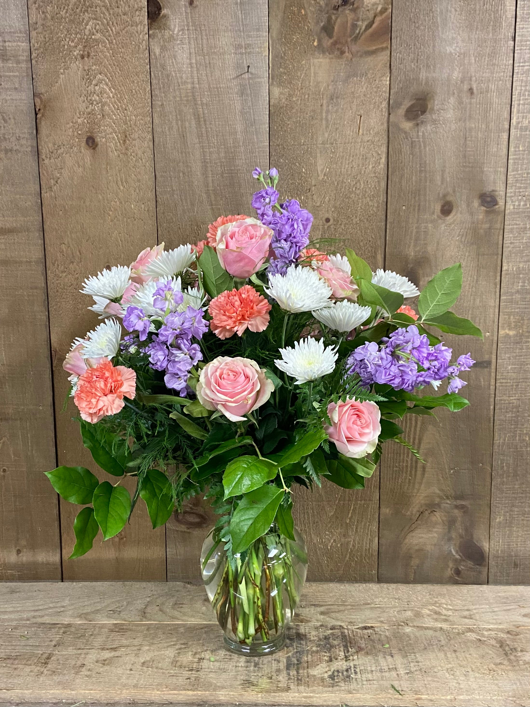 Sympathy vase bouquet